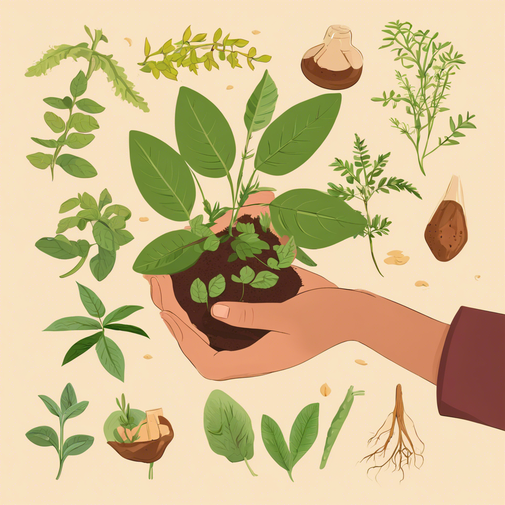a person holding medicinal plants
